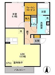 リビングシティー1 1LDKの間取図画像