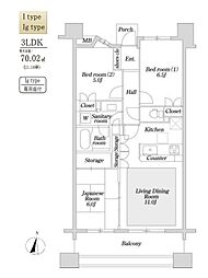 KDX志村坂上レジデンス 3LDKの間取図画像