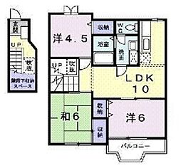 ウエストユーA 3LDKの間取図画像