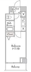 エマーレ行徳 1Kの間取図画像