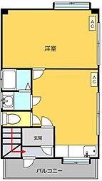 メゾン府中 3階1Kの間取り