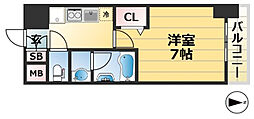 CREATEVIEW三宮磯上公園 1Kの間取図画像