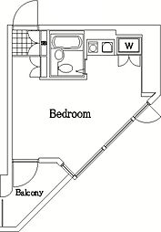 グリフィン横浜・ウェスタ 8階ワンルームの間取り