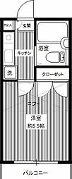 プレザンメゾン町田 1Kの間取図画像