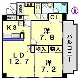 SERENOM 2LDKの間取図画像