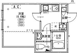 KISさいたま市緑区大間木アパート1期1 1Kの間取図画像
