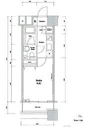 ファーストリアルタワー新宿 10階1Kの間取り