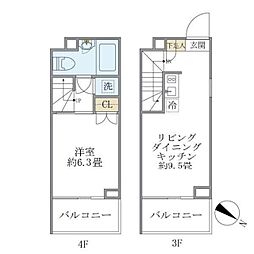 アプリーレ赤坂 1LDKの間取図画像