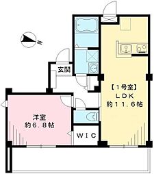 ビューノ芦花 4階1LDKの間取り