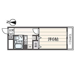 パストラーナ柏木 3階1Kの間取り