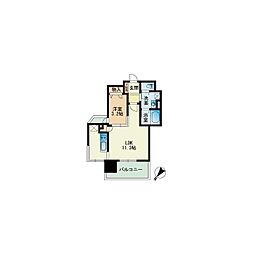 ビエネスタ千代県庁口 1LDKの間取図画像