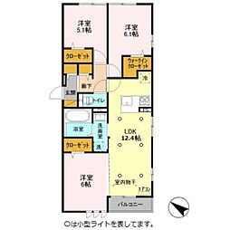 マニフィーク 3LDKの間取図画像