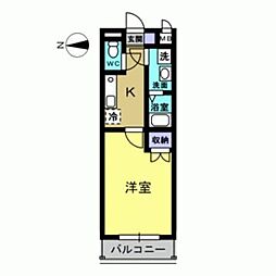 ST21 1Kの間取図画像
