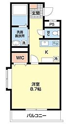 ヴィオラ大成 1Kの間取図画像