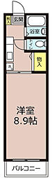 シカシン75ビル 1Kの間取図画像