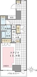 Brilliaist東雲キャナルコート 1Kの間取図画像