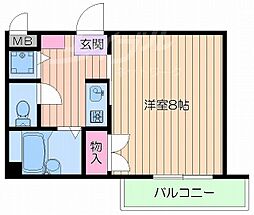 アルファ千里丘 1Kの間取図画像