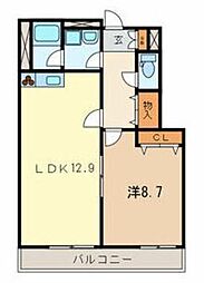 プリマベーラ鴨川 1LDKの間取図画像