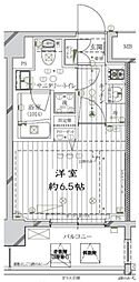 レガリス品川南大井パークサイド 1Kの間取図画像