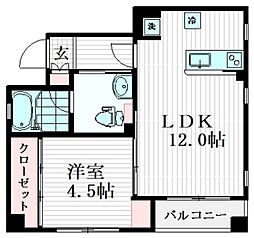マクハリ743 1LDKの間取図画像