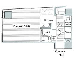 ＡＣＣＵＭＮ 4階ワンルームの間取り