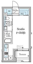 コモド恵比寿 ワンルームの間取図画像