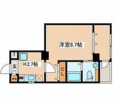 アビラ平和台 2階1Kの間取り