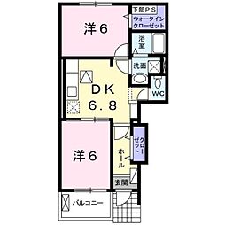 カーサヴェルデ 2DKの間取図画像