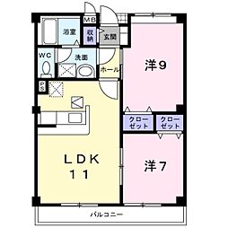 アウローラ 2LDKの間取図画像
