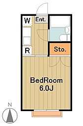 多摩都市モノレール 大塚・帝京大学駅 徒歩10分の賃貸マンション 1階1Kの間取り
