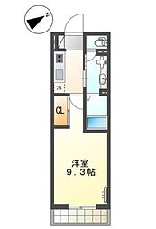 グランディール 1Kの間取図画像