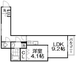 Reterasu光善寺 1LDKの間取図画像