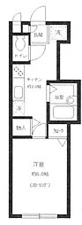 クレール東池袋 1階1Kの間取り