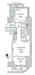 パークアクシス虎ノ門 2LDKの間取図画像