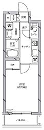 ReCRACIA富士見台 1Kの間取図画像