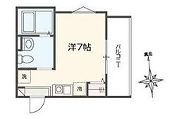 MELLAS馬込 ワンルームの間取図画像