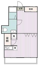 目黒グリーンコープ 1LDKの間取図画像