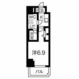スパシエ東神奈川 1Kの間取図画像