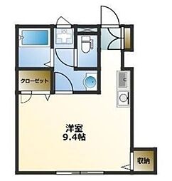 レガーロ G棟 1階ワンルームの間取り