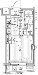 COURTYARD洗足 1Kの間取図画像