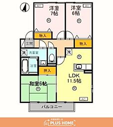 シンフォニーA 3LDKの間取図画像