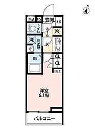 川崎市多摩区登戸マンション 1Kの間取図画像