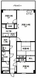 カロディカーサ藤ヶ丘 3LDKの間取図画像