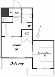 パークヒルズ福泉 2Kの間取図画像