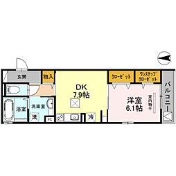 Osaka Metro長堀鶴見緑地線 京橋駅 徒歩9分の賃貸アパート 1階1DKの間取り