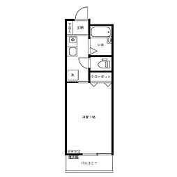 タプラすみよし台B 2階1Kの間取り