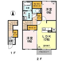 パークビュー 2LDKの間取図画像