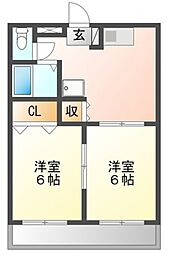 メゾン高橋A 1階2DKの間取り