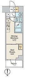 CREATIF本所吾妻橋 1DKの間取図画像