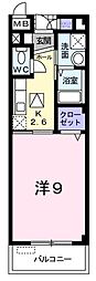 フォレストフィールド 1Kの間取図画像